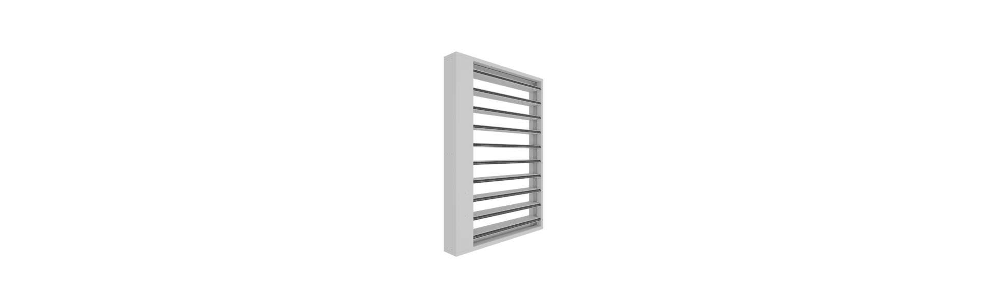 EKM90 multi-blade smoke extraction damper half right from the rear