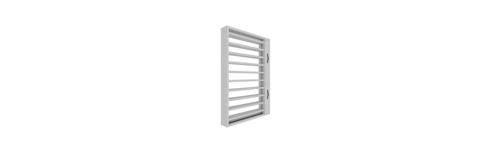 EKM90 multi-blade smoke extraction damper half right from the front