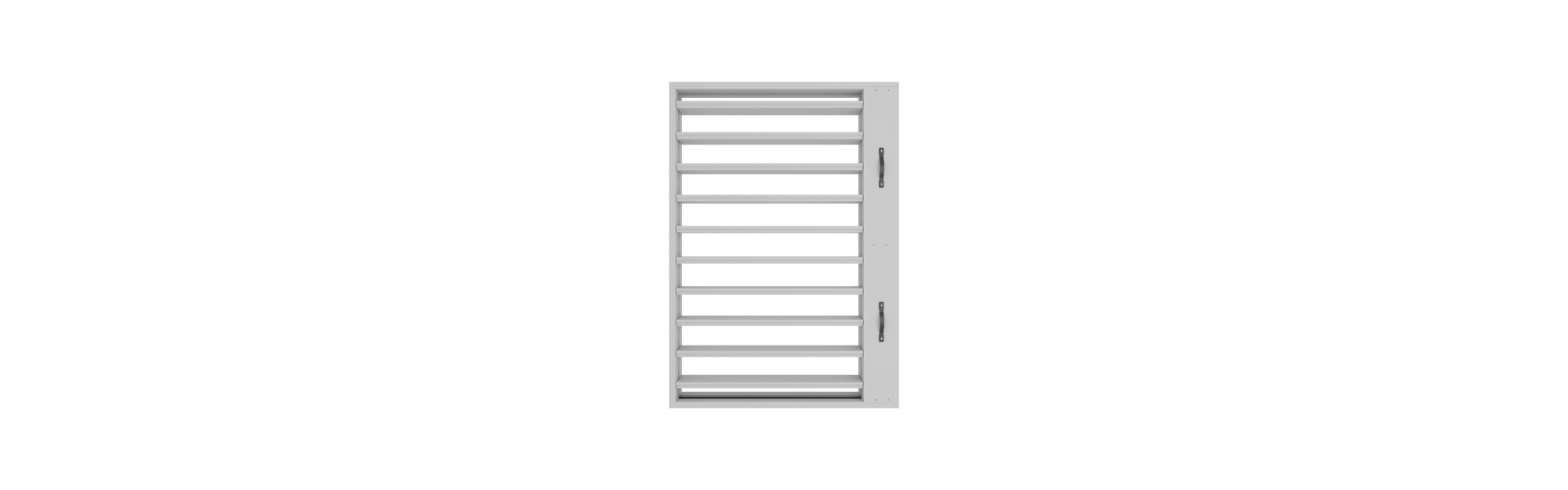 EKM90 multi-blade smoke control damper from the front