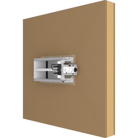 Einbaulösung für Brandschutzklappe FK90K in Wänden mit Lehmplatten