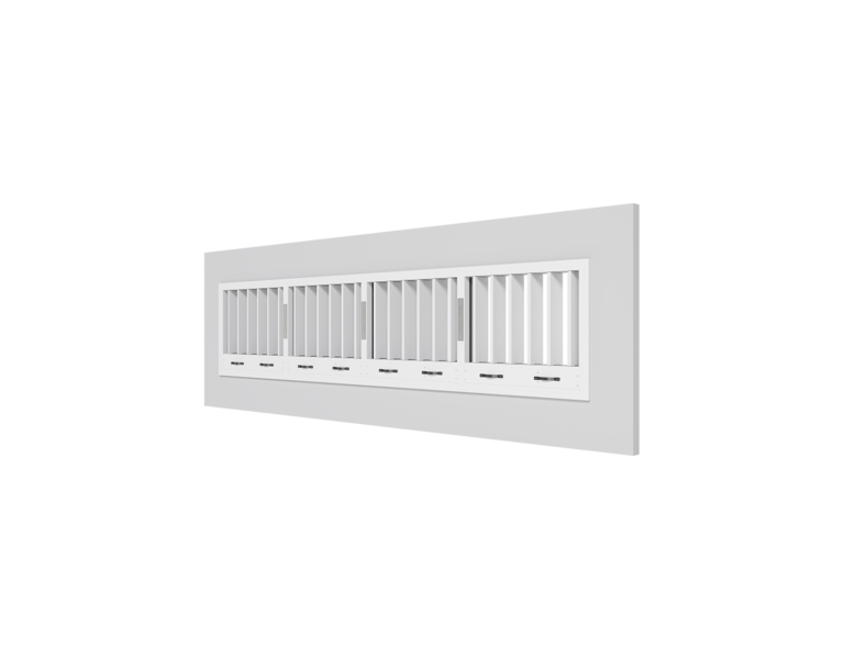 Viervoudige inbouw van de EKM90-rookafvoerklep