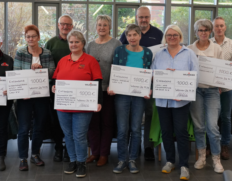 Handover of the donation cheques at our company