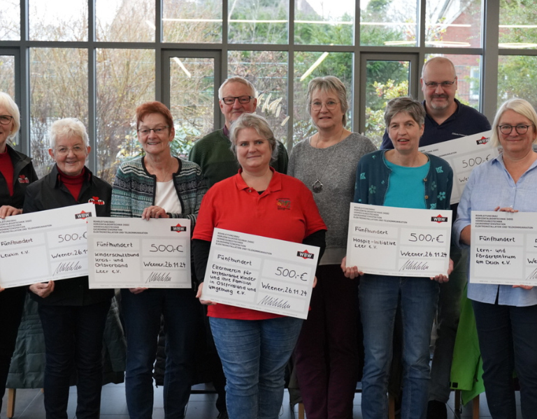 Handover of the donation cheques at our company