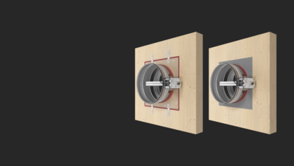 Installation of round fire dampers in wood