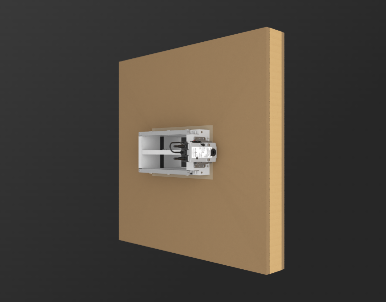 Einbaulösung für Brandschutzklappe FK90K in Wänden mit Lehmplatten