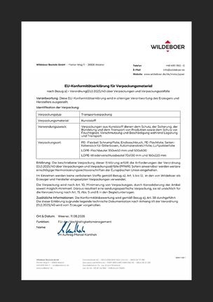 PPWR-Konformitätserklärung Kunststoff