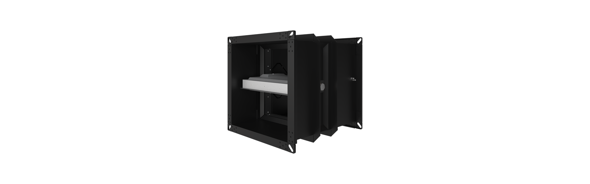 FK90 fire damper for commercial kitchens half left from the rear
