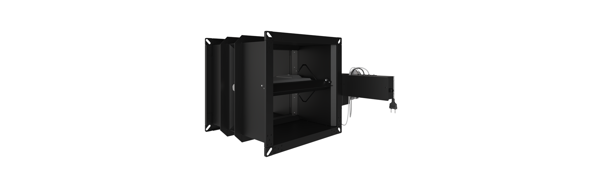 FK90 fire damper for commercial kitchens half left from the front