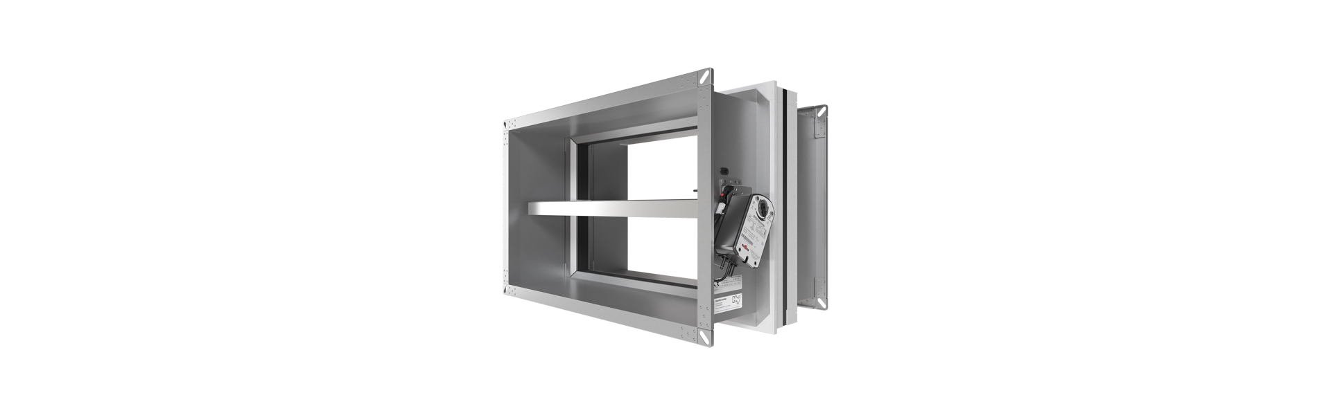 FK90 brandklep met ER1 montageframe half recht van voren
