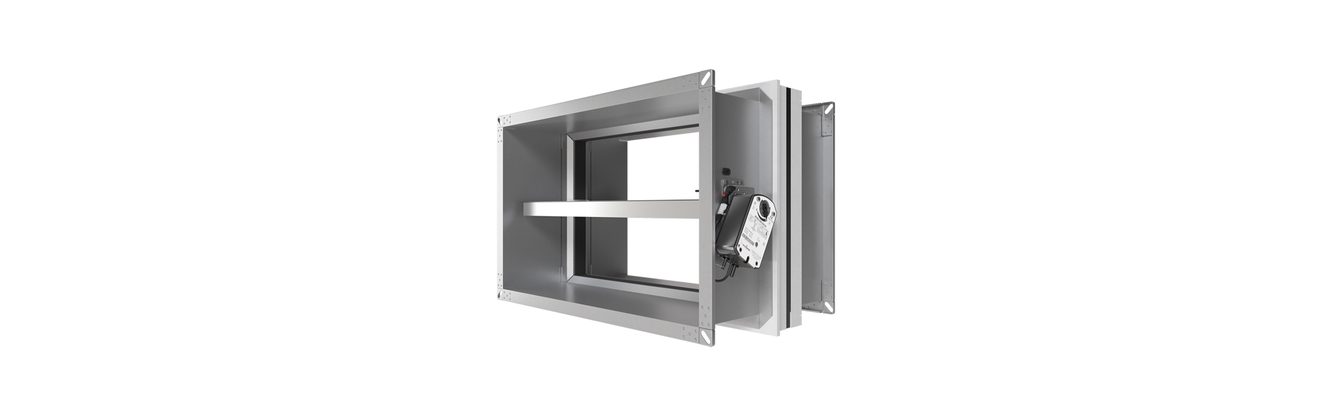 FK90 brandklep met ER1 montageframe half recht van voren