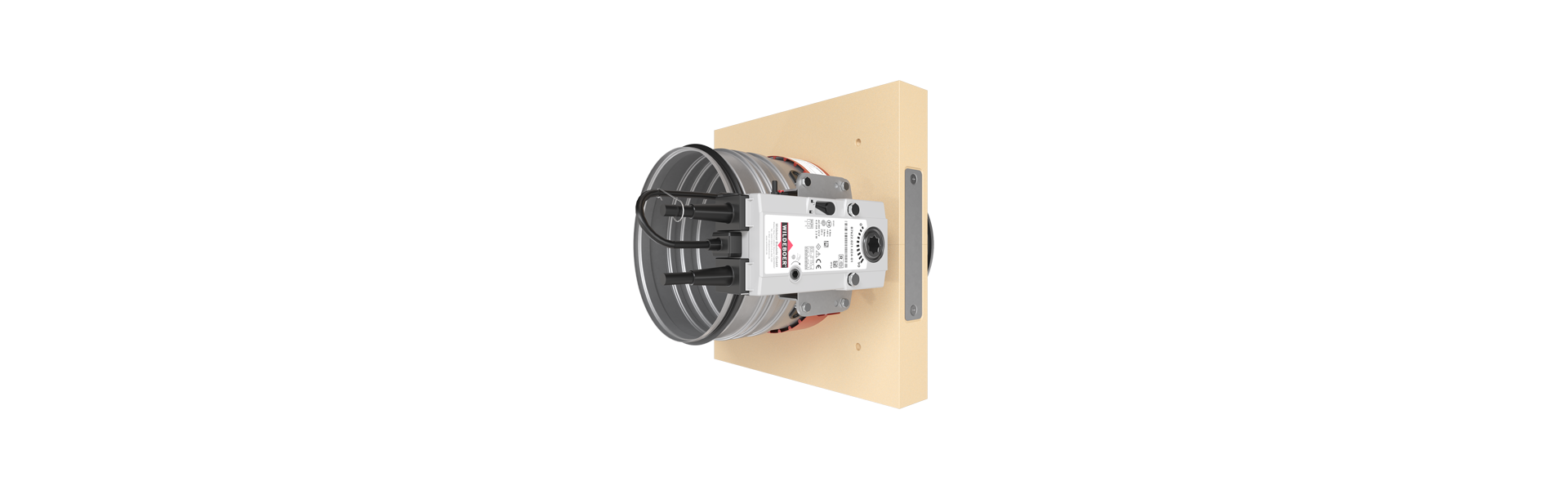 FR90 fire damper with square front frame RV half right from the front