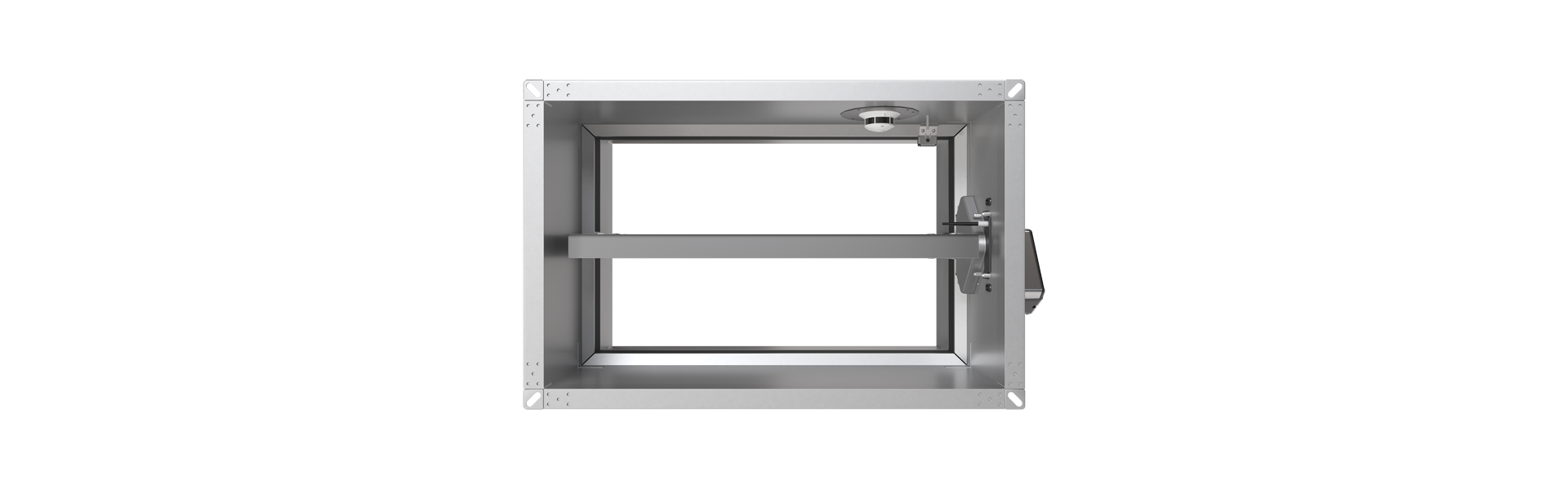 FK90 fire damper with OR32 smoke release device from the front