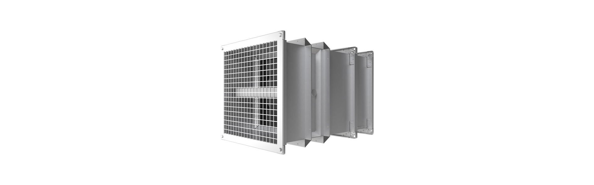 FK90 fire damper with OR4 Pro smoke detector turned from the front to the right
