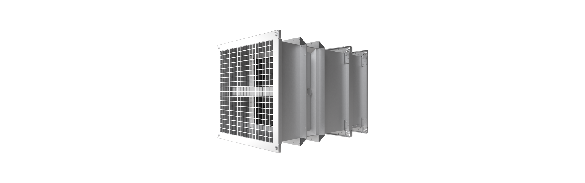 FK90 fire damper with OR4 Pro smoke detector turned from the front to the right
