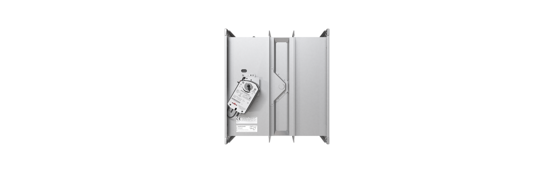 FK90 fire damper with OR32 smoke release device from the side with motor