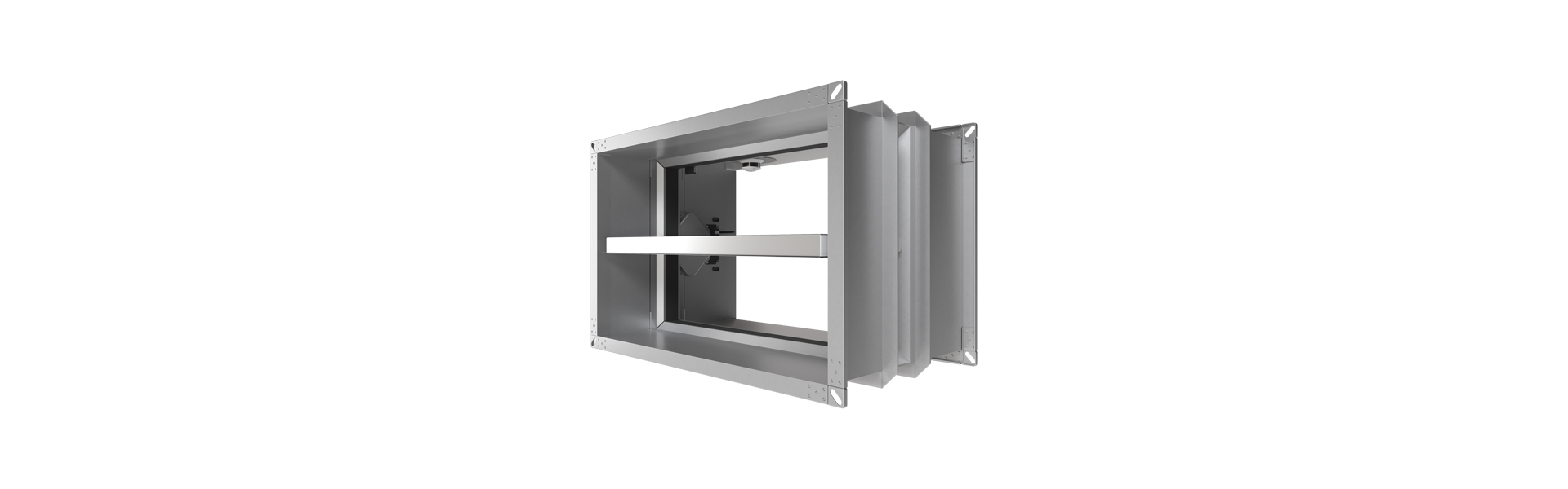 FK90 fire damper with OR32 smoke release device half left from the front