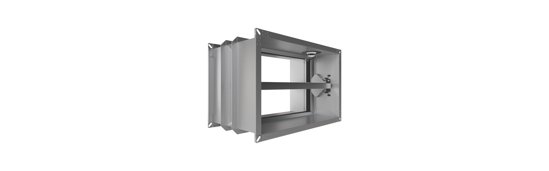FK90 fire damper with OR32 smoke release device half right from the front