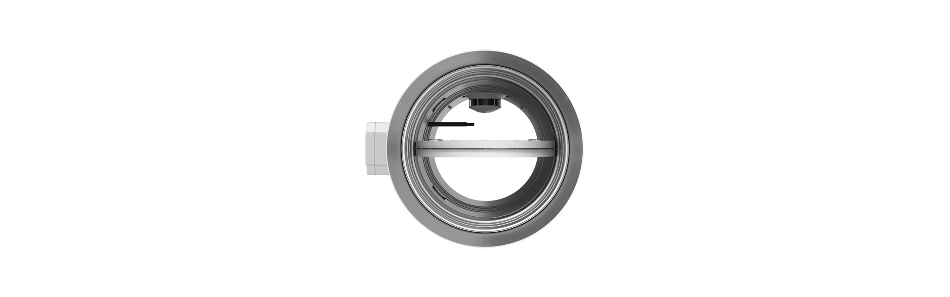 FR90 fire damper with OR32 smoke detector opened from the front