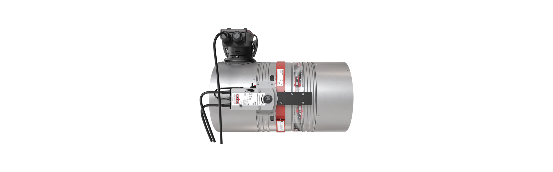 FR90 fire damper with OR4 Pro smoke release device from the side with motor
