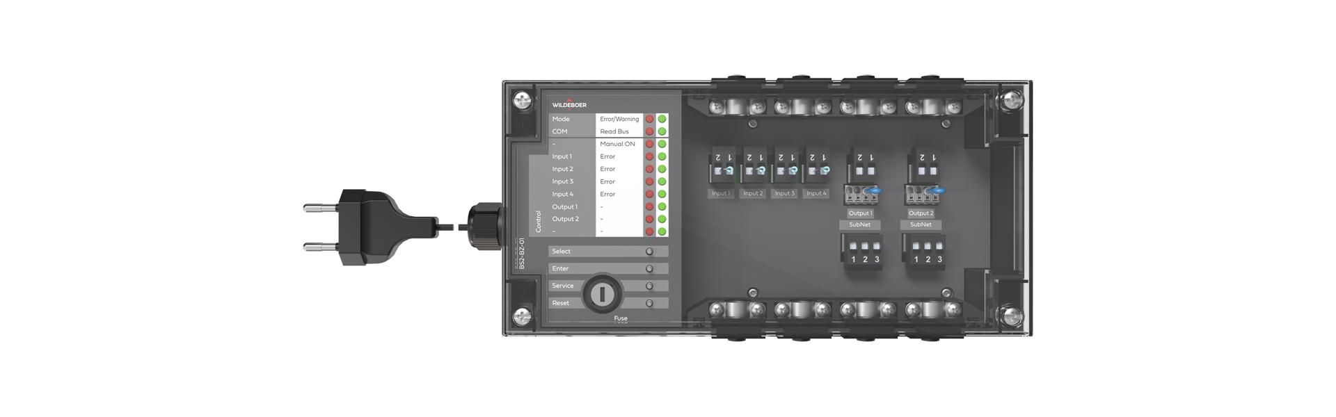 Fire alarm control panel module BS2-BZ-01 from the front