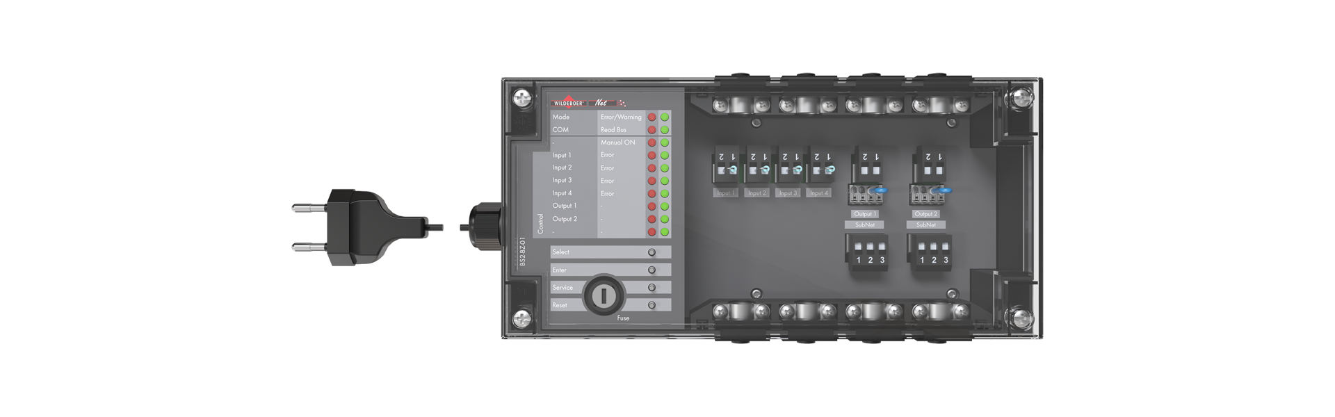 Fire alarm control panel module BS2-BZ-01 from the front