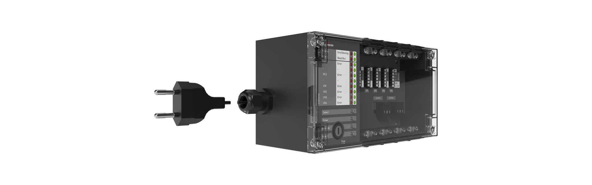 BS2-VR-01 Volume flow and pressure regulator module turned halfway to the right from the front