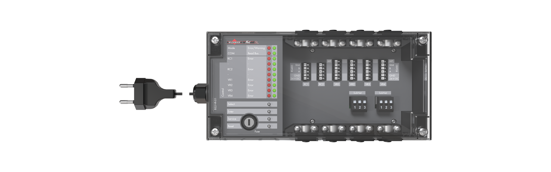 BS2-VR-01 Volumenstrom- und Druckregler-Modul von vorne 
