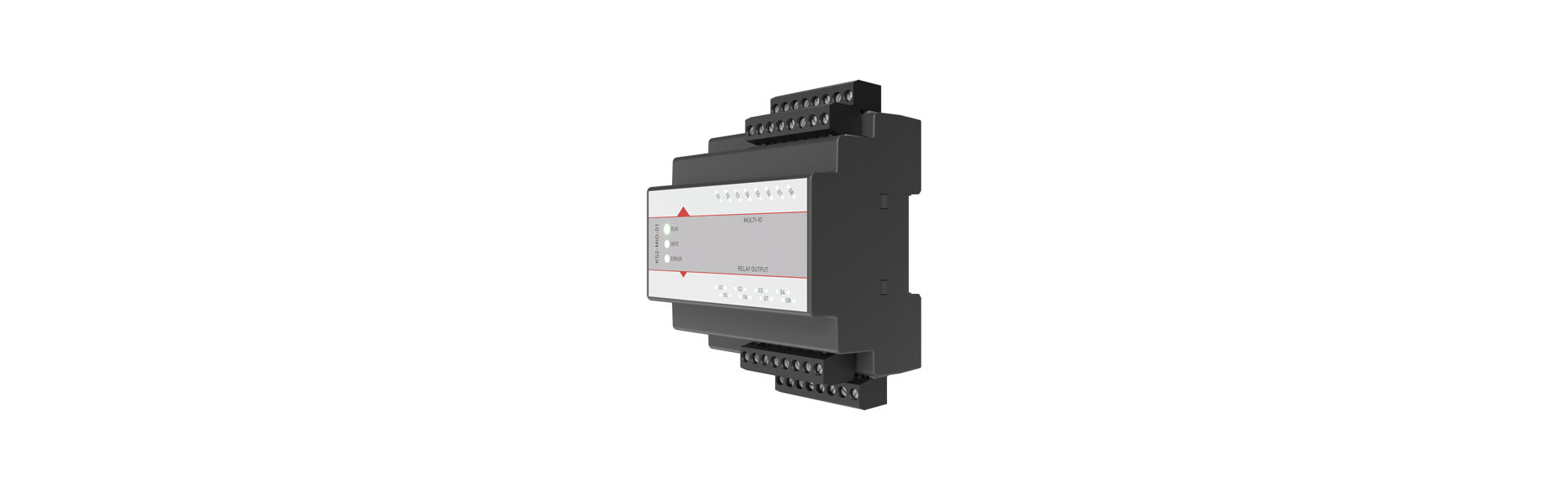 KS2-MIO-01 Multi-IO module turned halfway to the left from the front