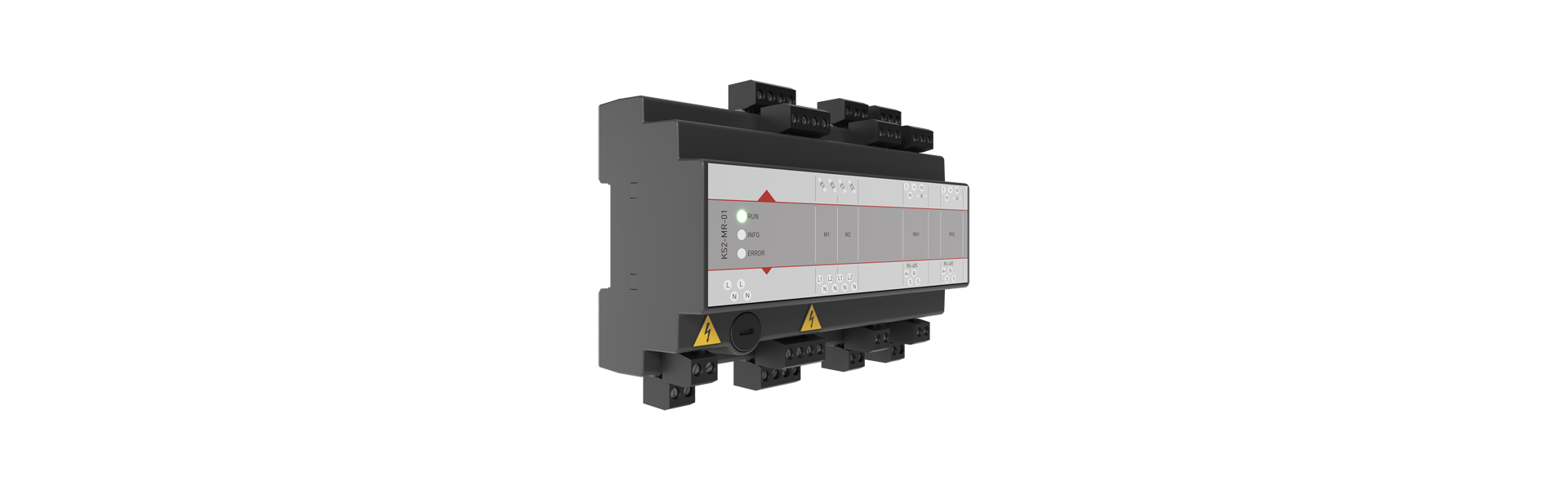 KS2-MR-01 Motor and smoke detector module turned halfway to the right from the front