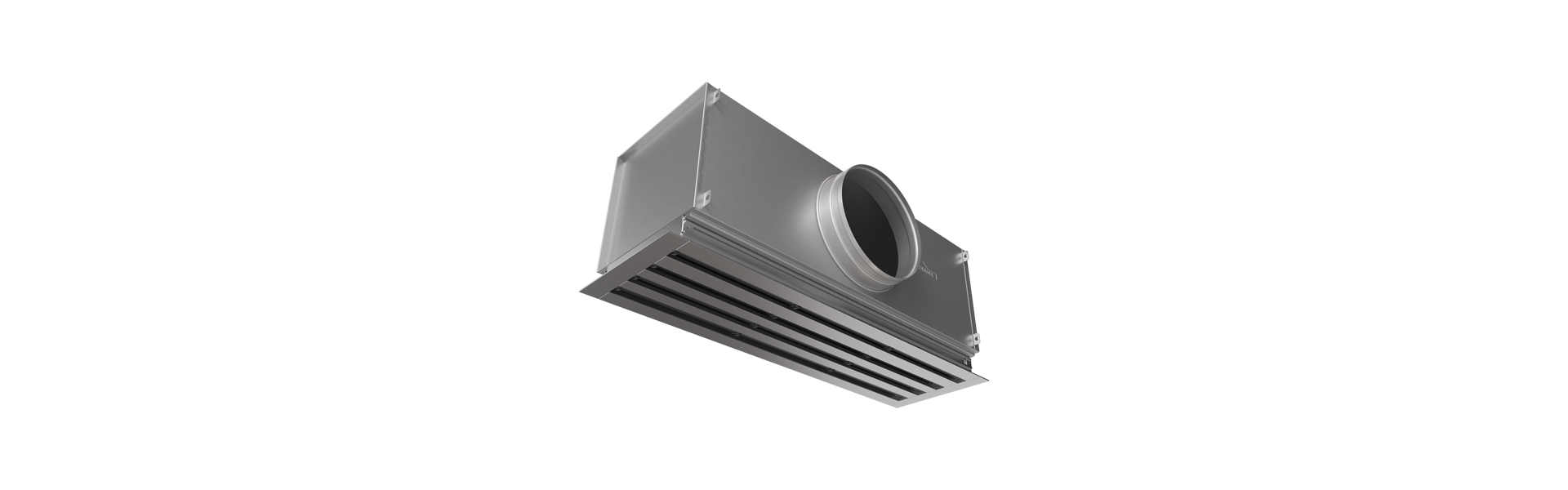 AS slot diffuser viewed from the front, turned downwards and to the left