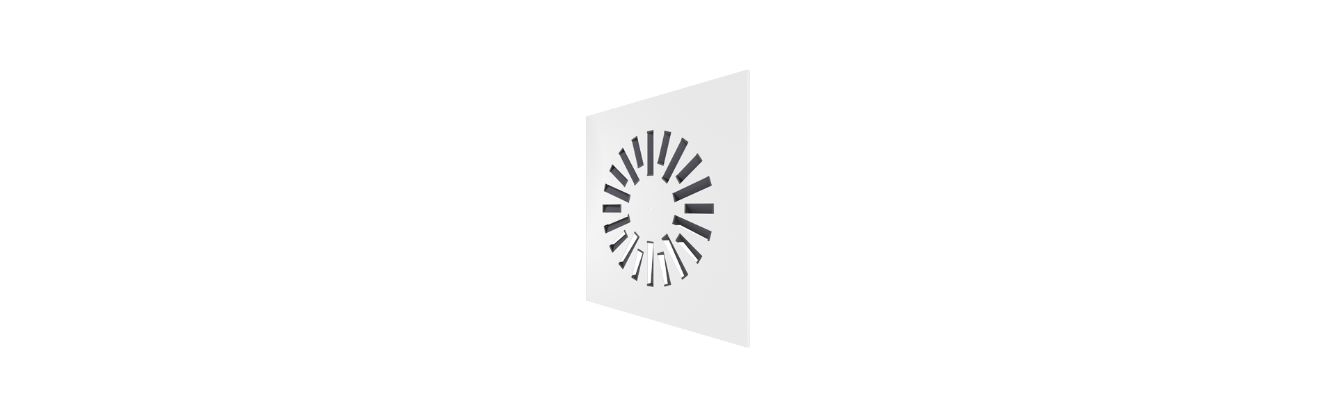 DX swirl diffuser turned half-way to the left when viewed from the front