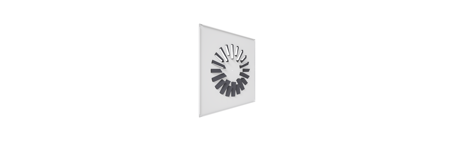 DX swirl diffuser turned half to the right from behind