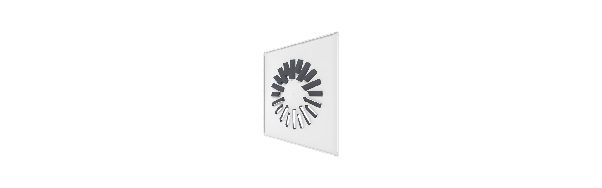 DX swirl diffuser turned half-way to the left from behind