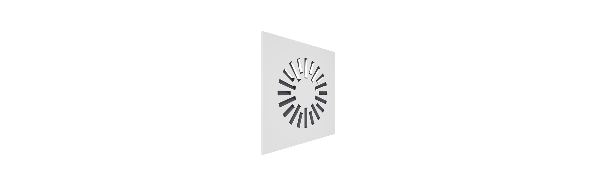 DX swirl diffuser turned half to the right from the front