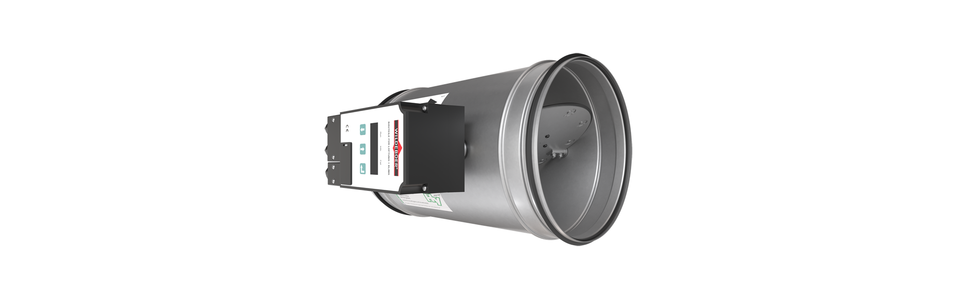 VRE1 volume flow controller turned half way from the front to the right
